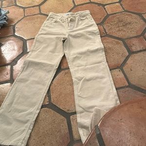 Zara beige high rise/ wide leg corduroy pants